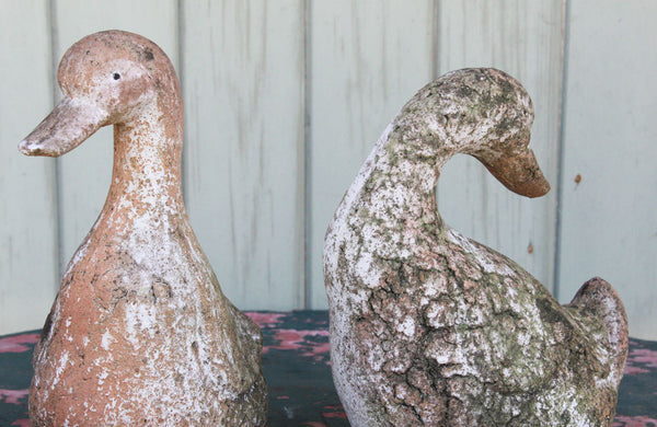 A Pair of Vintage Terracotta Ducks