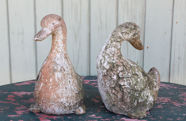 A Pair of Vintage Terracotta Ducks