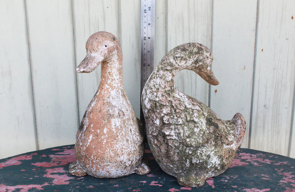 A Pair of Vintage Terracotta Ducks