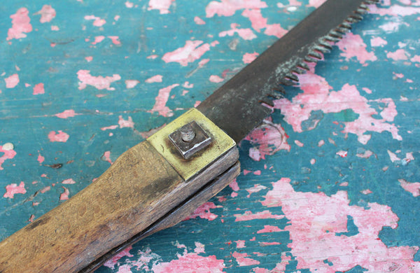 A Vintage Pruning Saw with Beach Wood Handel