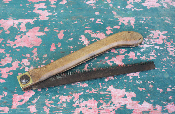 A Vintage Pruning Saw with Beach Wood Handel