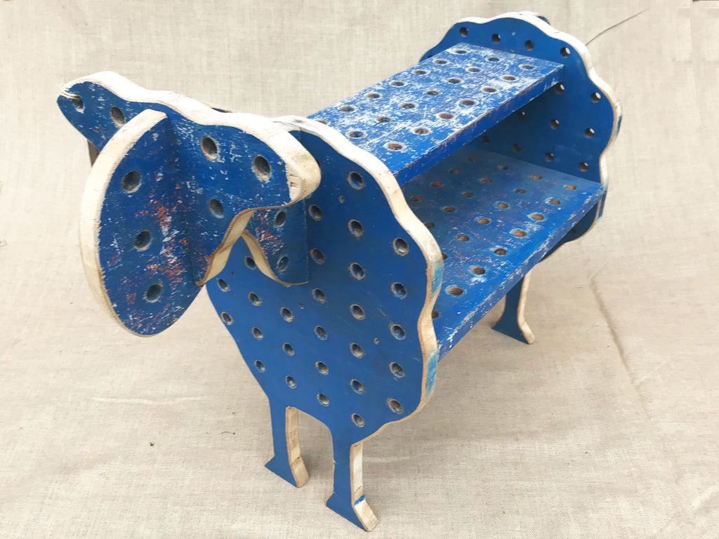 A late 1960's blue painted wooden sheep by a French artist