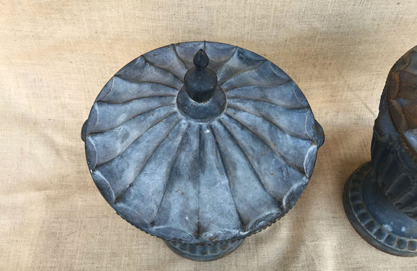 A Pair of Vintage Cast Iron Urns