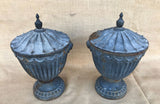 A Pair of Vintage Cast Iron Urns