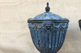 A Pair of Vintage Cast Iron Urns