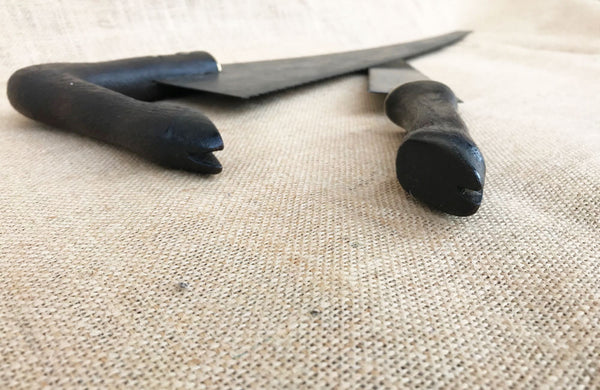 Two 19th C French Saws with Carved Hoof Handles