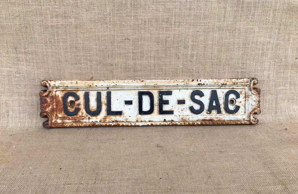 A Victorian Cast Iron Cul de Sac Sign