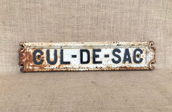 A Victorian Cast Iron Cul de Sac Sign