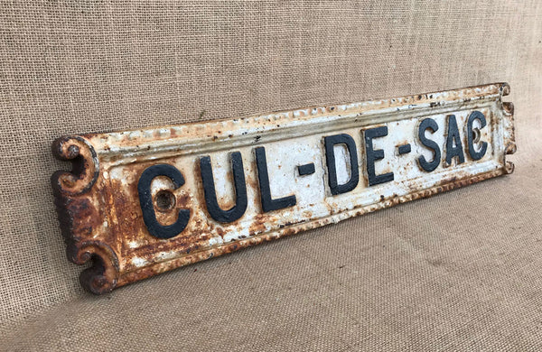 A Victorian Cast Iron Cul de Sac Sign