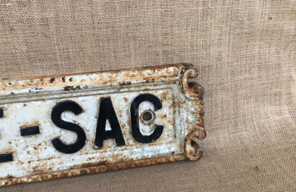 A Victorian Cast Iron Cul de Sac Sign