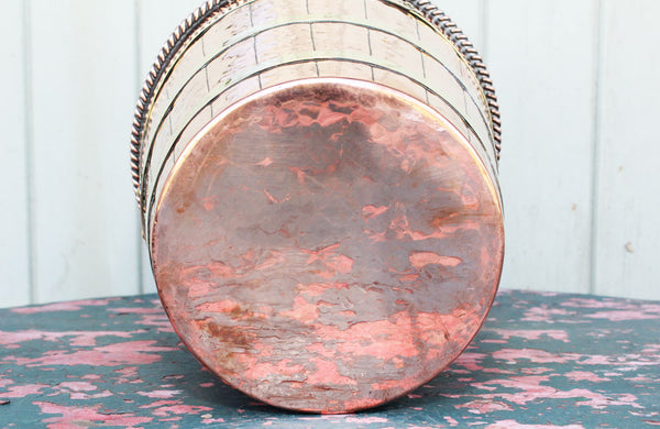Edwardian Copper and Brass Bound Ice Bucket / Wine Cooler