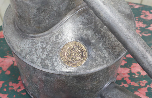 Galvanised Haws no.2 Long Reach Watering Can with Brass Rose