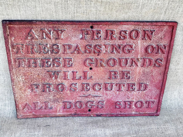 Victorian cast iron estate sign