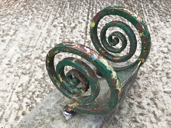 Victorian scrolled cast iron boot scraper