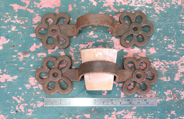 Pair of Victorian Cast Iron Plant Pot Holders