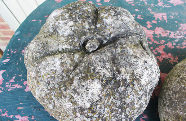 A Pair of Vintage Reconstituted Stone Pumpkins