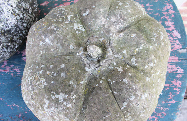 A Pair of Vintage Reconstituted Stone Pumpkins