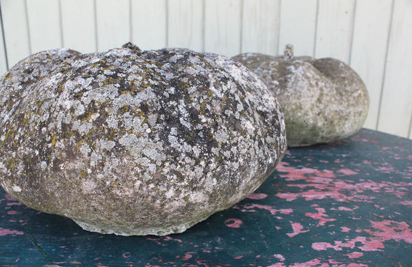 A Pair of Vintage Reconstituted Stone Pumpkins
