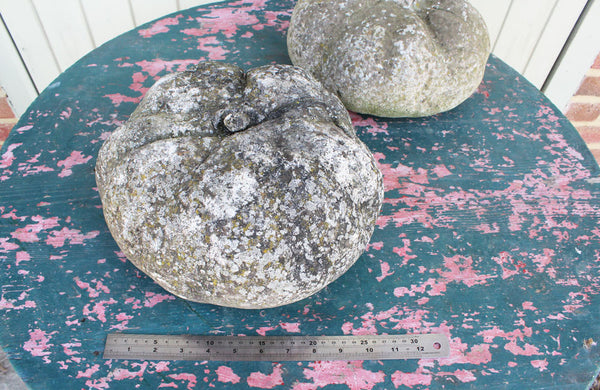 A Pair of Vintage Reconstituted Stone Pumpkins