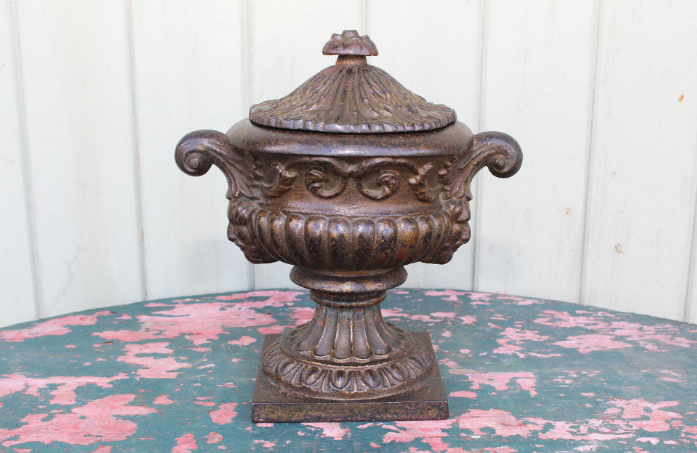 Victorian Cast Iron Lidded Urn