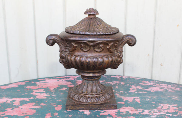 Victorian Cast Iron Lidded Urn