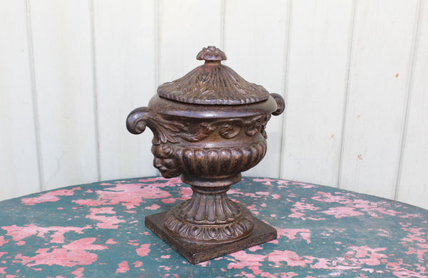 Victorian Cast Iron Lidded Urn