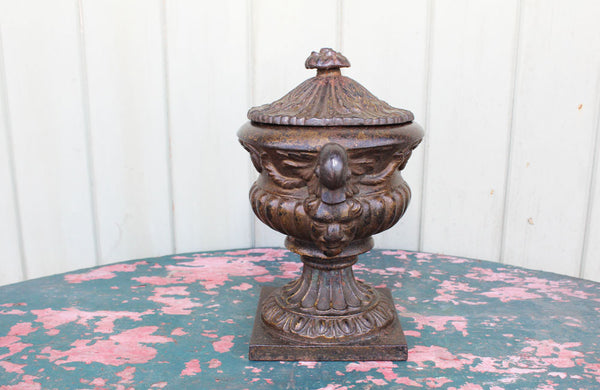 Victorian Cast Iron Lidded Urn