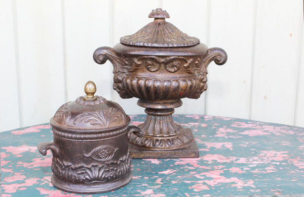 Victorian Cast Iron Lidded Urn