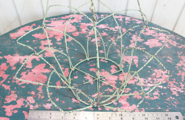Victorian Wire Hanging Basket with Apple Green Paint
