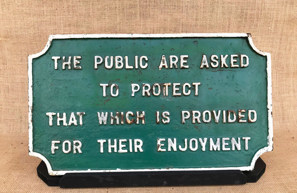 A Victorian Cast Iron Sign
