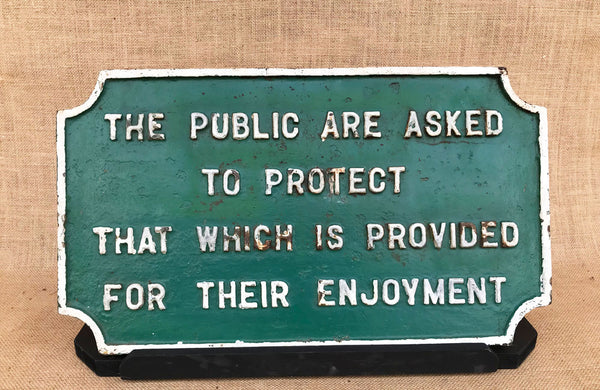 A Victorian Cast Iron Sign