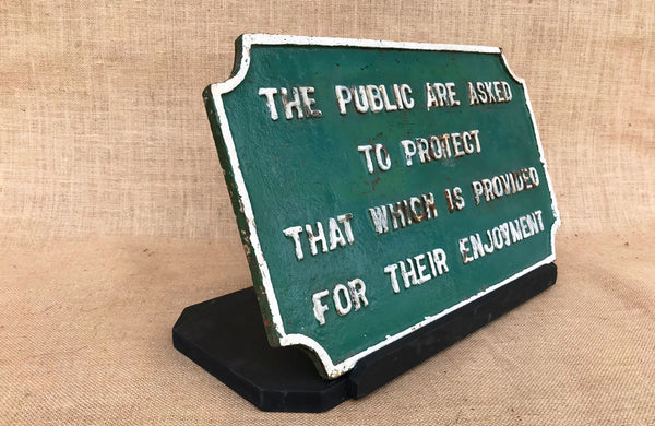 A Victorian Cast Iron Sign