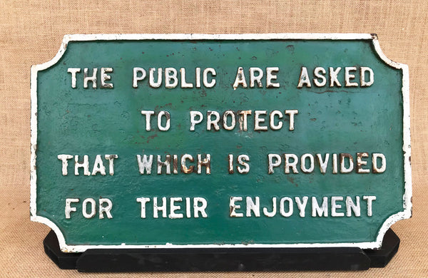 A Victorian Cast Iron Sign
