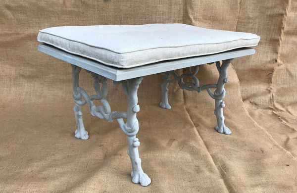 A Bench made from Antique Bench Ends Cast with Trees, Serpents & Acorns
