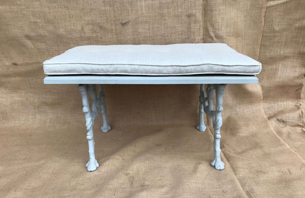 A Bench made from Antique Bench Ends Cast with Trees, Serpents & Acorns