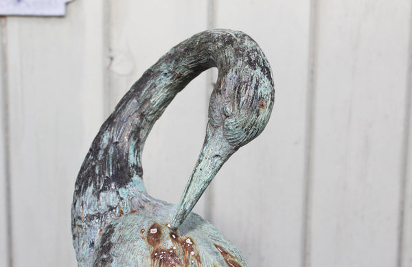 Vintage Bronze Crane