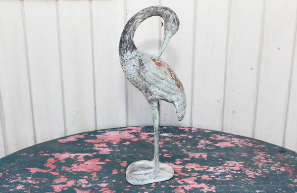 Vintage Bronze Crane