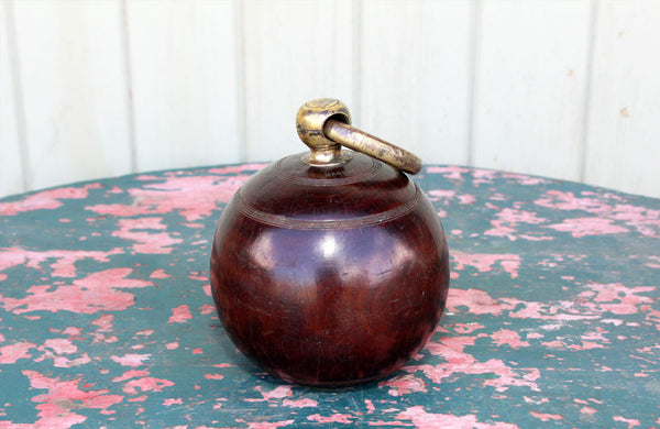 Vintage Lignum Vitae Bowling Ball Doorstop
