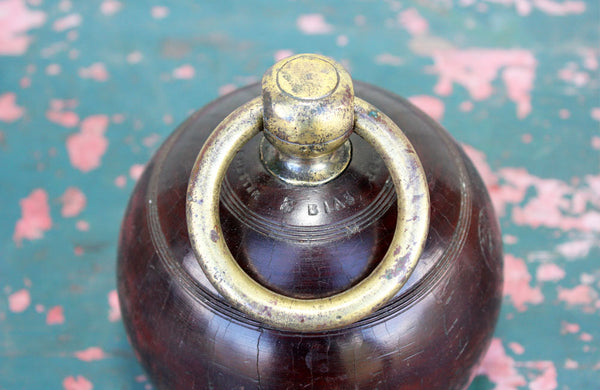 Vintage Lignum Vitae Bowling Ball Doorstop