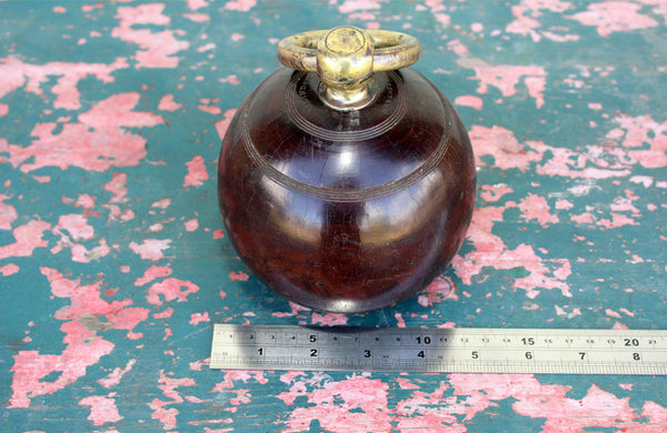 Vintage Lignum Vitae Bowling Ball Doorstop
