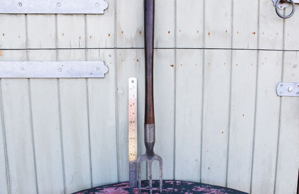 Vintage Pine Long Handled Aluminium "Bunny" Hand Fork