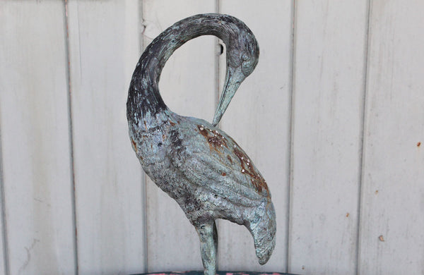 Vintage Bronze Crane