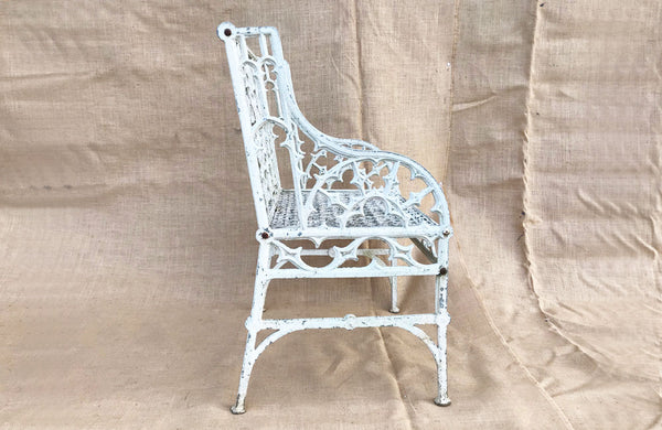A Mid 20th C Painted Gothic Style Garden Seat
