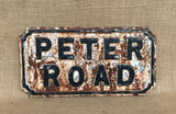 Cast Iron Street Sign of Peter Road