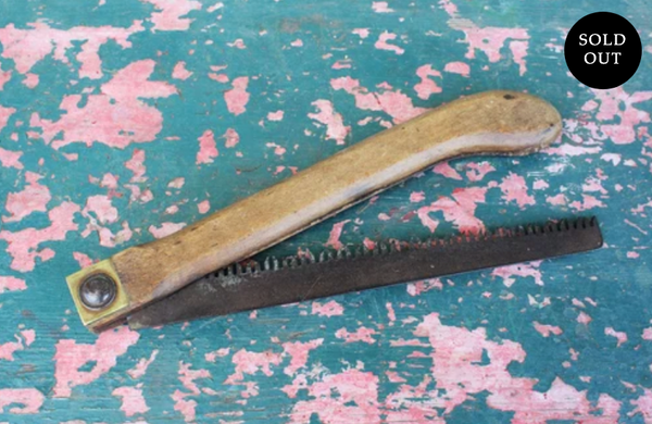A Vintage Pruning Saw with Beach Wood Handle