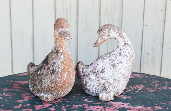 A Pair of Vintage Terracotta Ducks 