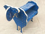 A late 1960's blue painted wooden sheep by a French artist