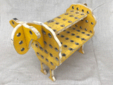 A late 1960's yellow painted wooden sheep by a French artist