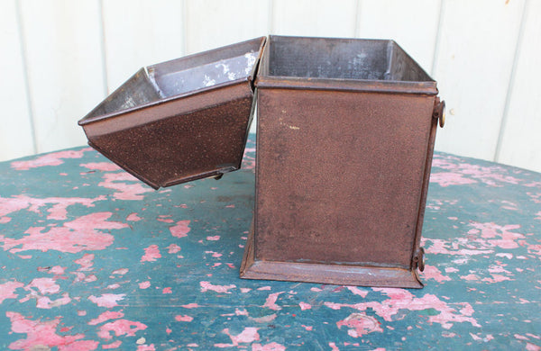 Victorian Tin Tea Caddy with a Decoupage Front