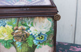 Victorian Tin Tea Caddy with a Decoupage Front